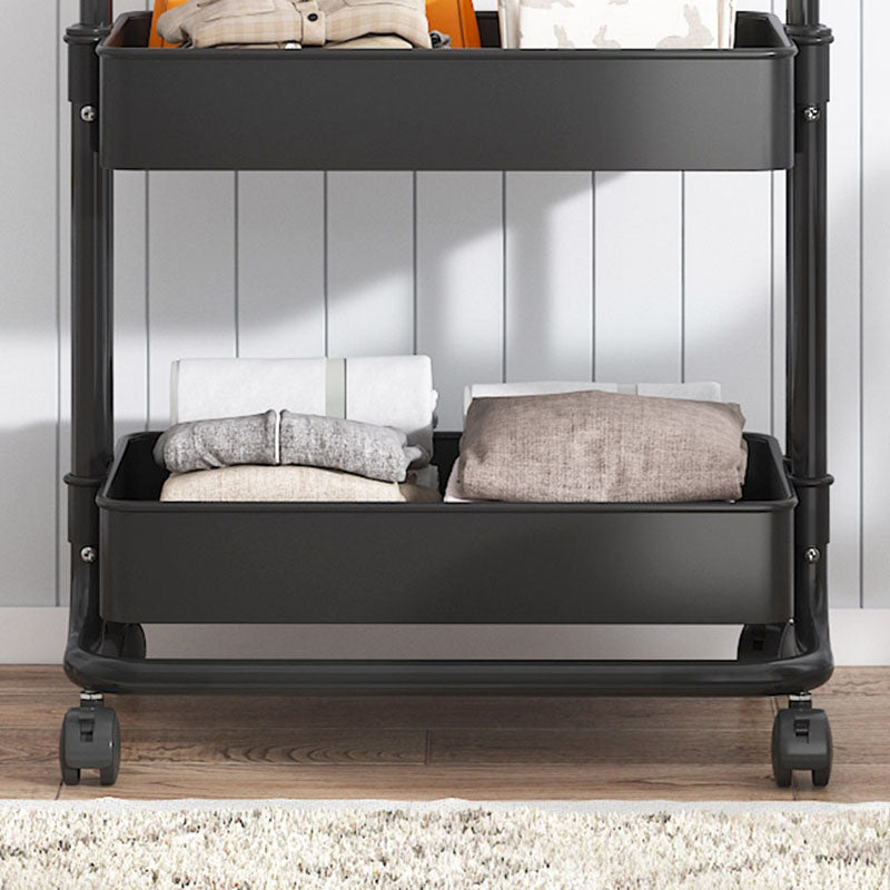 Moderner minimalistischer Hallenständer aus Kunststoff, Stahl und Eisen, rechteckig, beweglich, 2-stufiger Stauraum für Wohnzimmer und Schlafzimmer 