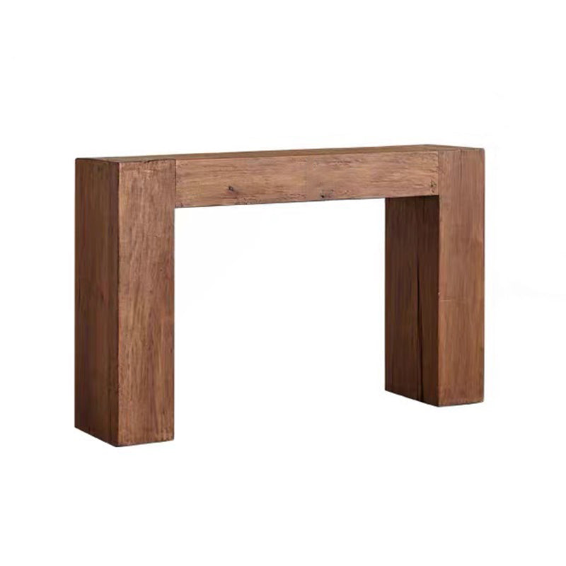 Contemporary Retro Pine Wood Rectangular Console Table For Living Room &amp; Entryway