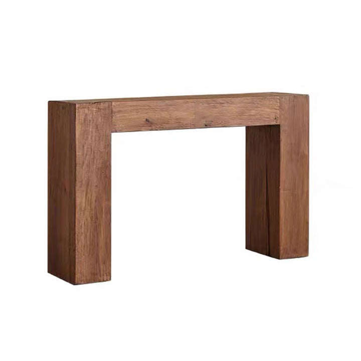 Contemporary Retro Pine Wood Rectangular Console Table For Living Room &amp; Entryway
