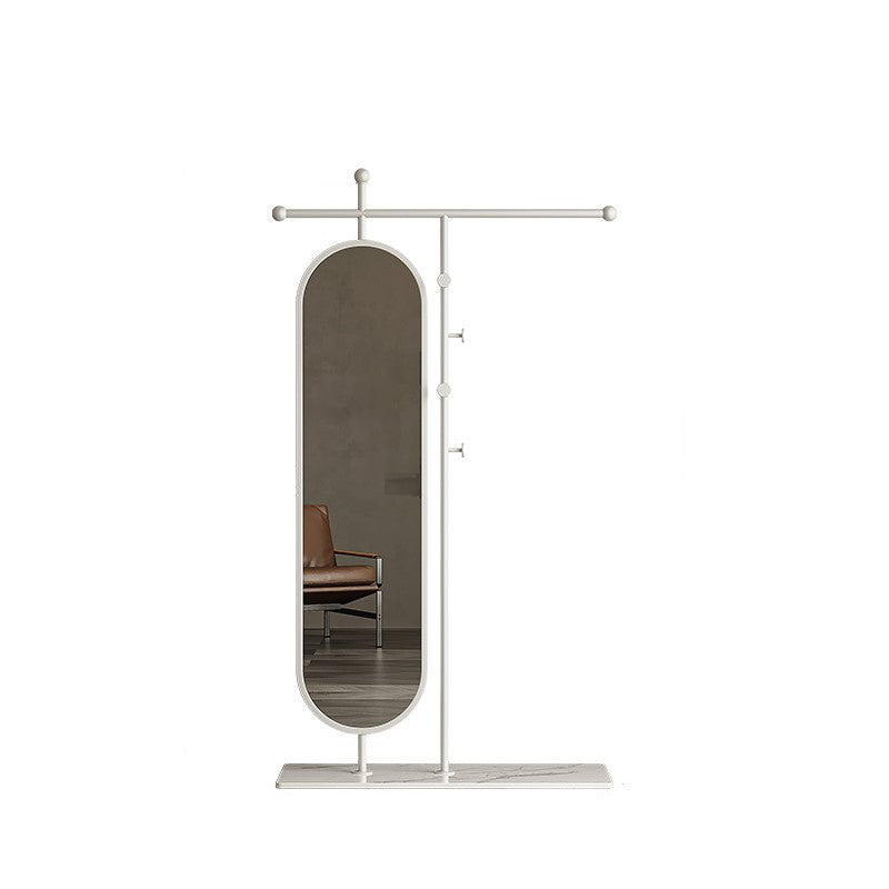 Modern Luxury Marble Iron Glass Rectangular Oval Hall Tree With Swivel Full-Length Mirror For Bedroom &amp; Living Room