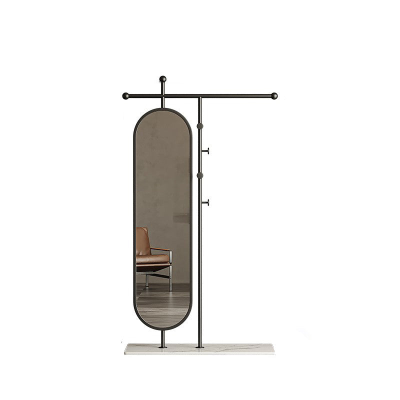 Modern Luxury Marble Iron Glass Rectangular Oval Hall Tree With Swivel Full-Length Mirror For Bedroom &amp; Living Room