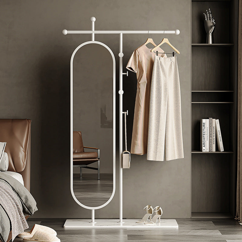 Modern Luxury Marble Iron Glass Rectangular Oval Hall Tree With Swivel Full-Length Mirror For Bedroom &amp; Living Room