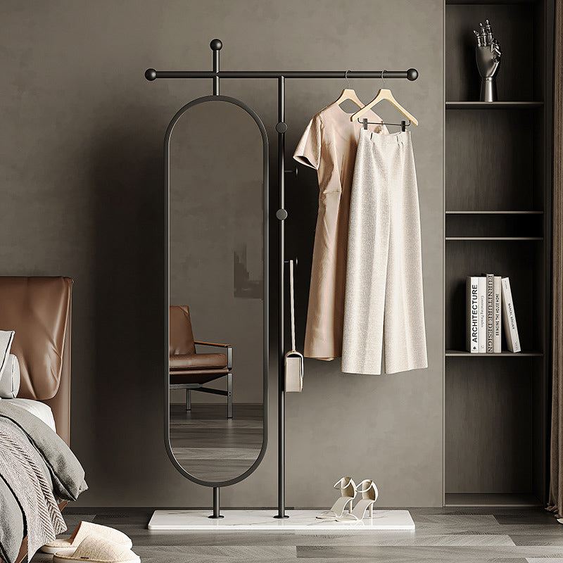 Modern Luxury Marble Iron Glass Rectangular Oval Hall Tree With Swivel Full-Length Mirror For Bedroom &amp; Living Room