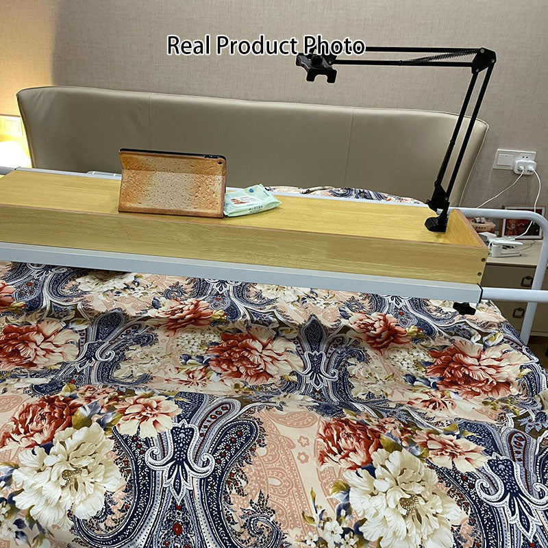 Bureau paresseux rectangulaire extensible, réglable en hauteur et mobile en MDF moderne minimaliste et acier au carbone pour chambre à coucher 