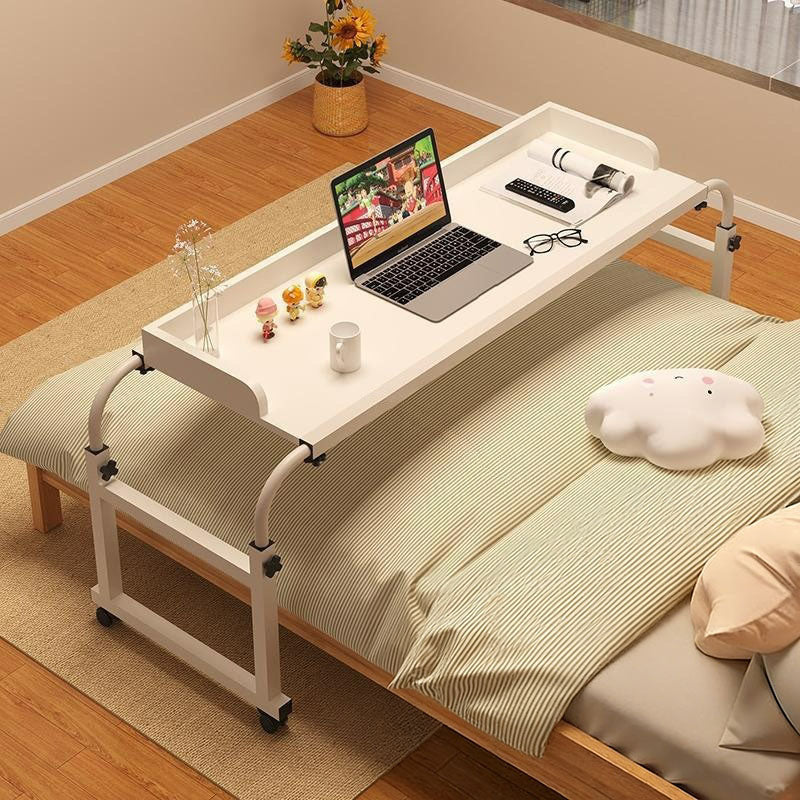 Bureau paresseux rectangulaire extensible, réglable en hauteur et mobile en MDF moderne minimaliste et acier au carbone pour chambre à coucher 