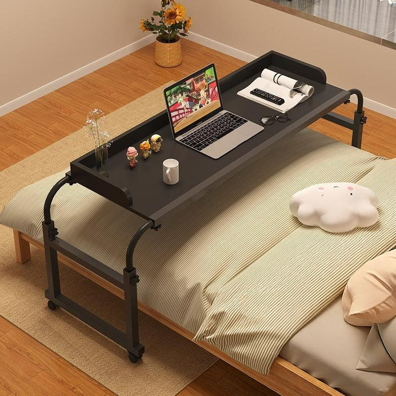 Bureau paresseux rectangulaire extensible, réglable en hauteur et mobile en MDF moderne minimaliste et acier au carbone pour chambre à coucher 