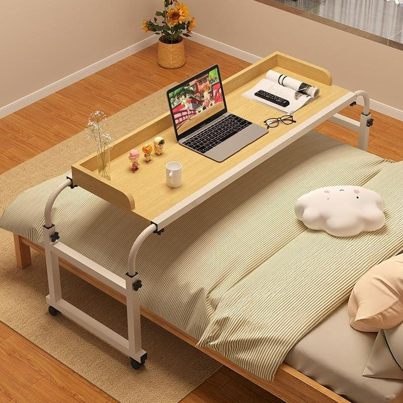 Bureau paresseux rectangulaire extensible, réglable en hauteur et mobile en MDF moderne minimaliste et acier au carbone pour chambre à coucher 