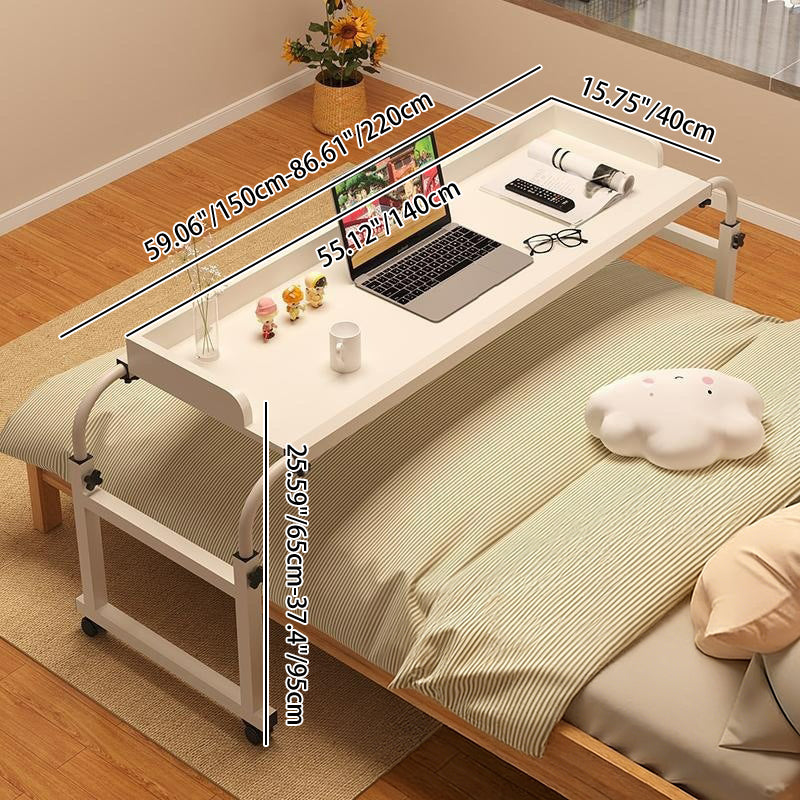 Bureau paresseux rectangulaire extensible, réglable en hauteur et mobile en MDF moderne minimaliste et acier au carbone pour chambre à coucher 