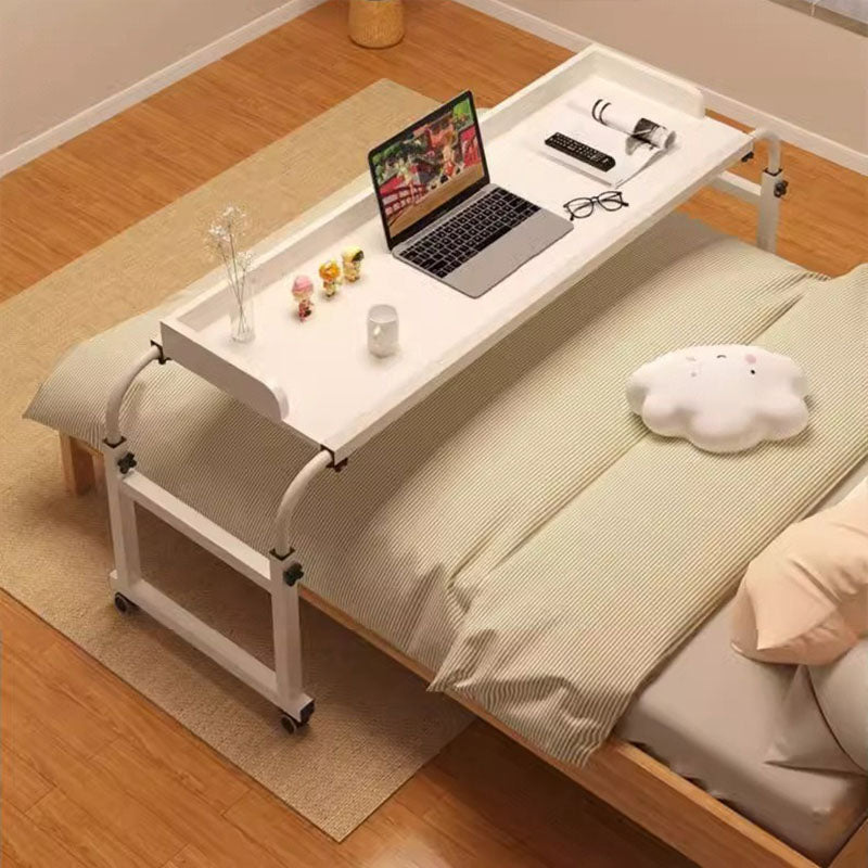 Bureau paresseux rectangulaire extensible, réglable en hauteur et mobile en MDF moderne minimaliste et acier au carbone pour chambre à coucher 