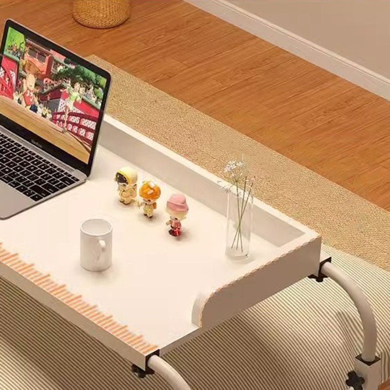 Bureau paresseux rectangulaire extensible, réglable en hauteur et mobile en MDF moderne minimaliste et acier au carbone pour chambre à coucher 
