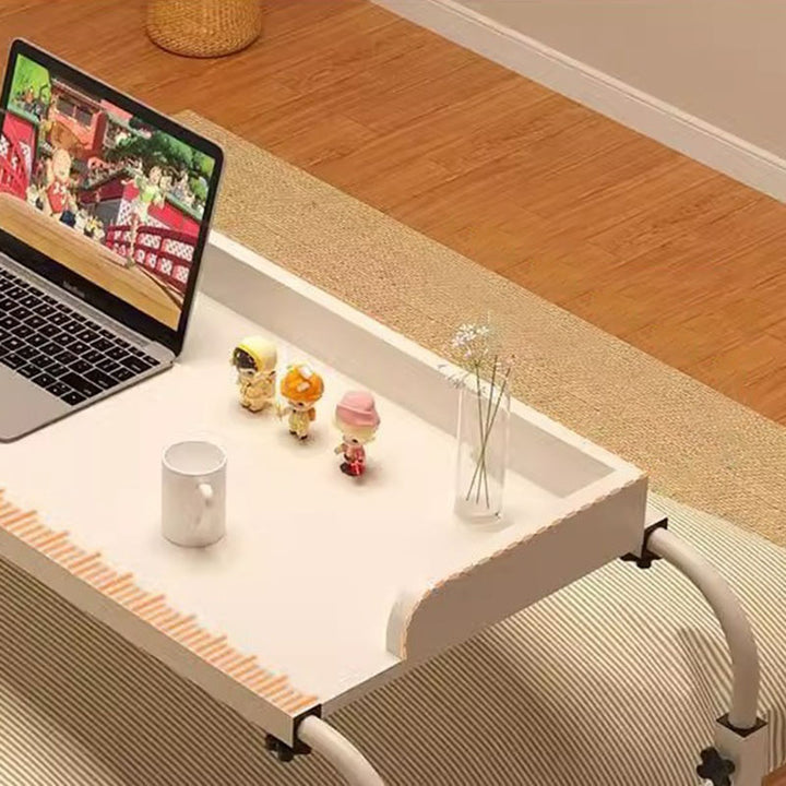 Bureau paresseux rectangulaire extensible, réglable en hauteur et mobile en MDF moderne minimaliste et acier au carbone pour chambre à coucher 