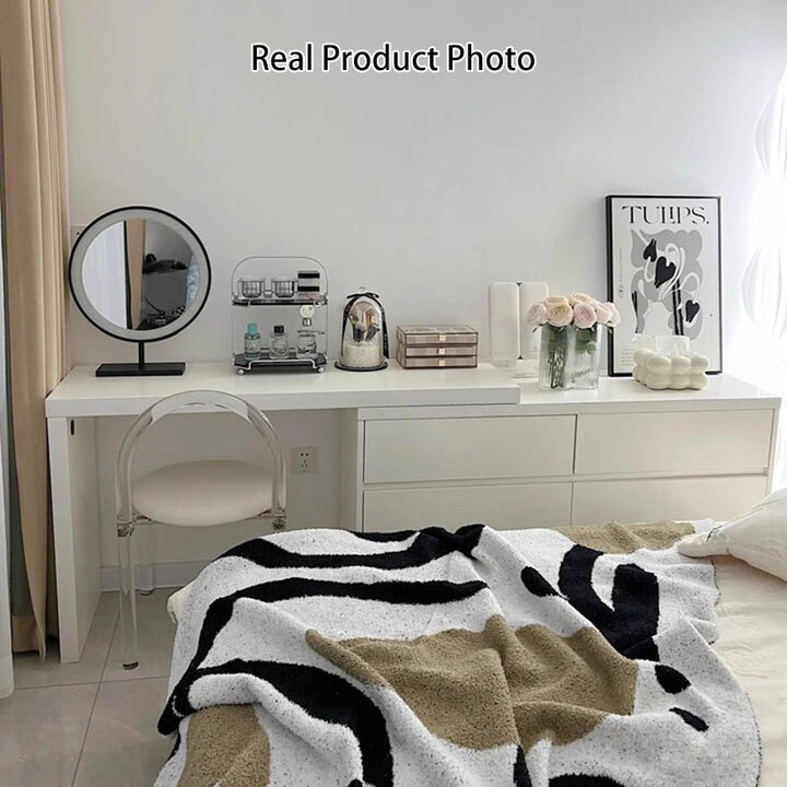 Modern Minimalist Pine Plywood MDF Rectangular Extendable Makeup Vanity 6-Drawer For Bedroom