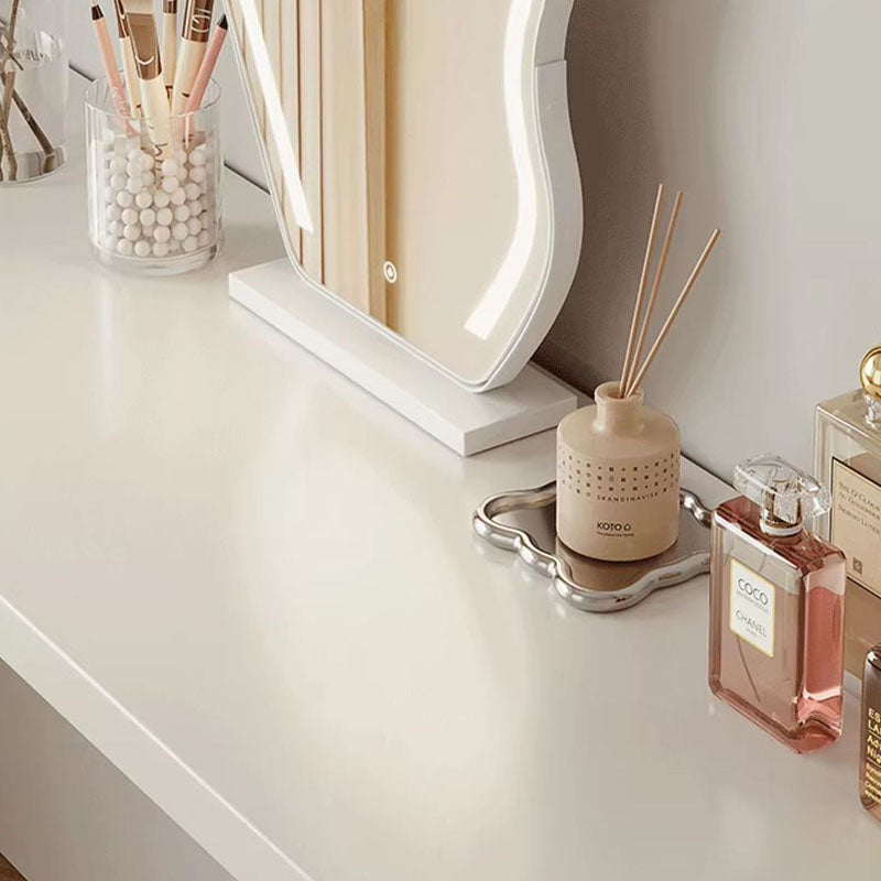 Modern Minimalist Pine Plywood MDF Rectangular Extendable Makeup Vanity 6-Drawer For Bedroom