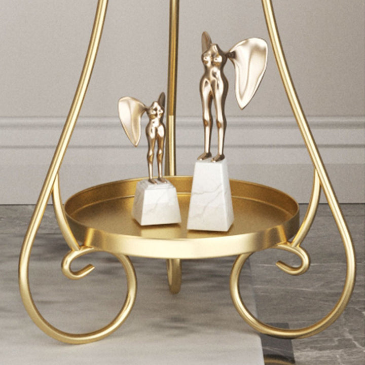 Modern Minimalist Iron Round End Table 2-Tier For Living Room
