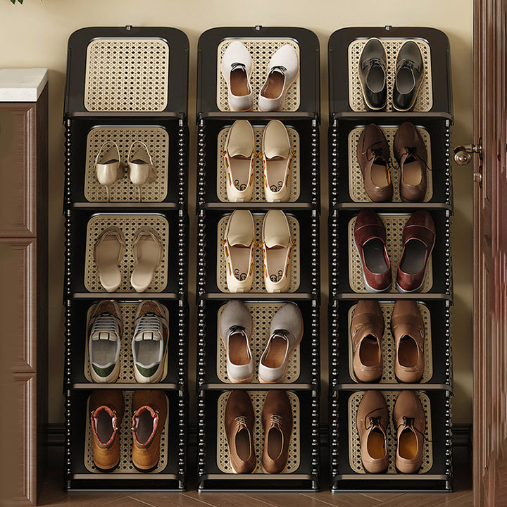 Contemporary Retro PP Rectangular Shoe Storage 2/3/4/5/6/7-Tier &amp; Space-Saving For Entryway