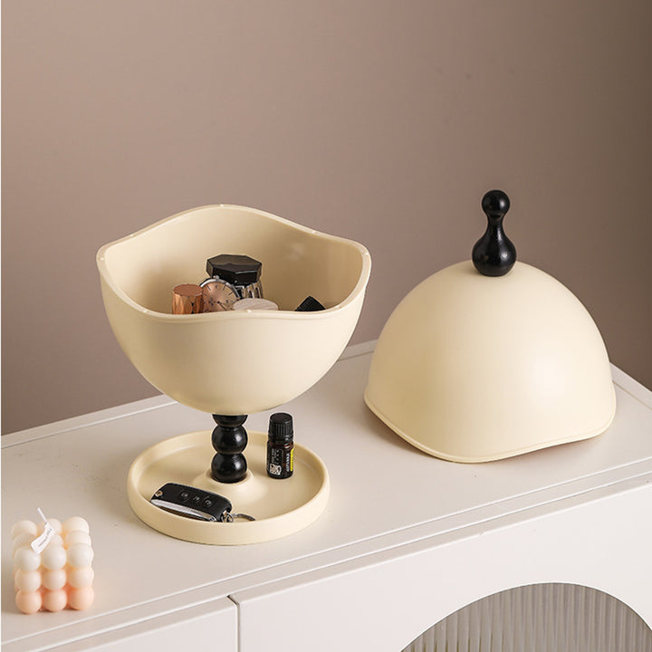 Contemporary Creative High-Density Resin Oak Wood Egg-Shaped Desktop Storage Shelf 2-Tier For Living Room & Bedroom