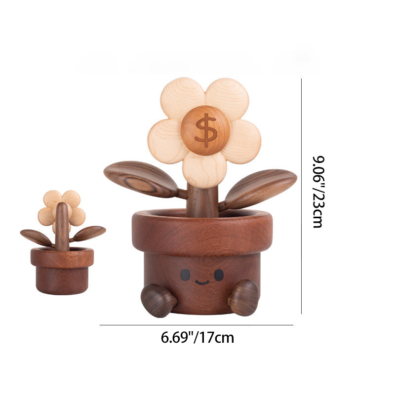 Contemporary Creative Cherry Wood Black Walnut Wood Maple Wood Palisander Sunflower-shaped Table Decor For Living Room &amp; Bedroom