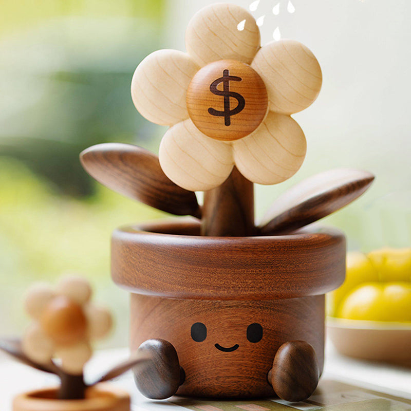 Contemporary Creative Cherry Wood Black Walnut Wood Maple Wood Palisander Sunflower-shaped Table Decor For Living Room &amp; Bedroom