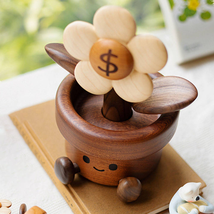 Contemporary Creative Cherry Wood Black Walnut Wood Maple Wood Palisander Sunflower-shaped Table Decor For Living Room &amp; Bedroom