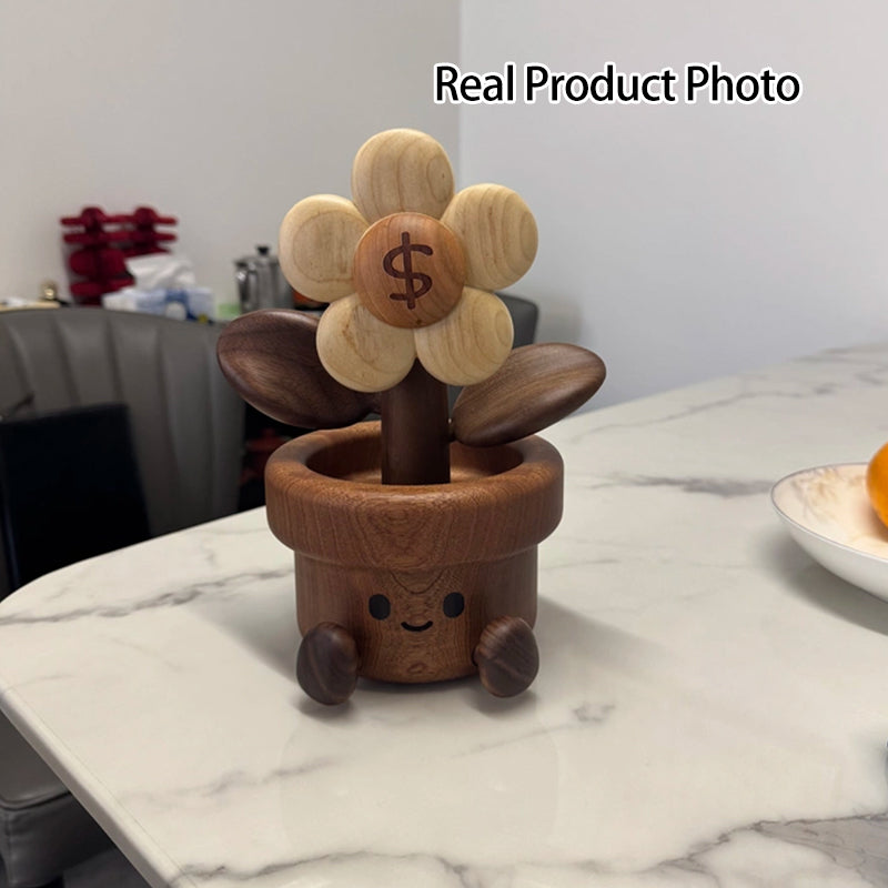 Contemporary Creative Cherry Wood Black Walnut Wood Maple Wood Palisander Sunflower-shaped Table Decor For Living Room &amp; Bedroom