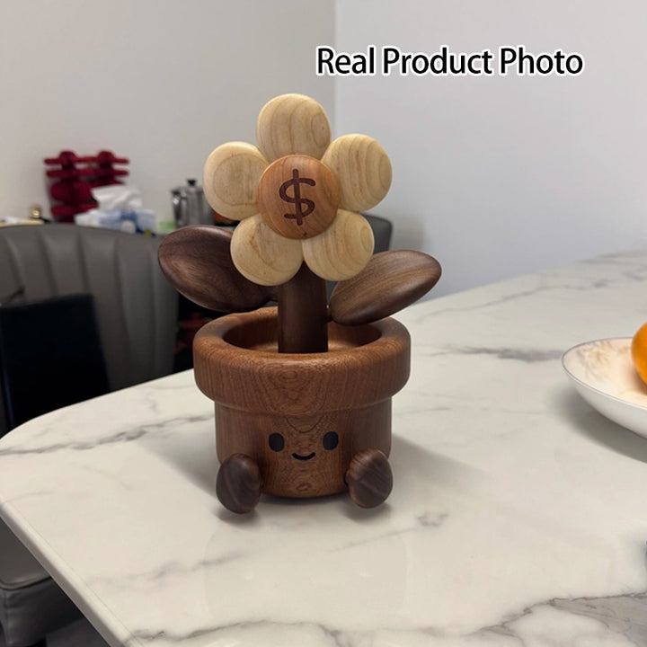 Contemporary Creative Cherry Wood Black Walnut Wood Maple Wood Palisander Sunflower-shaped Table Decor For Living Room &amp; Bedroom