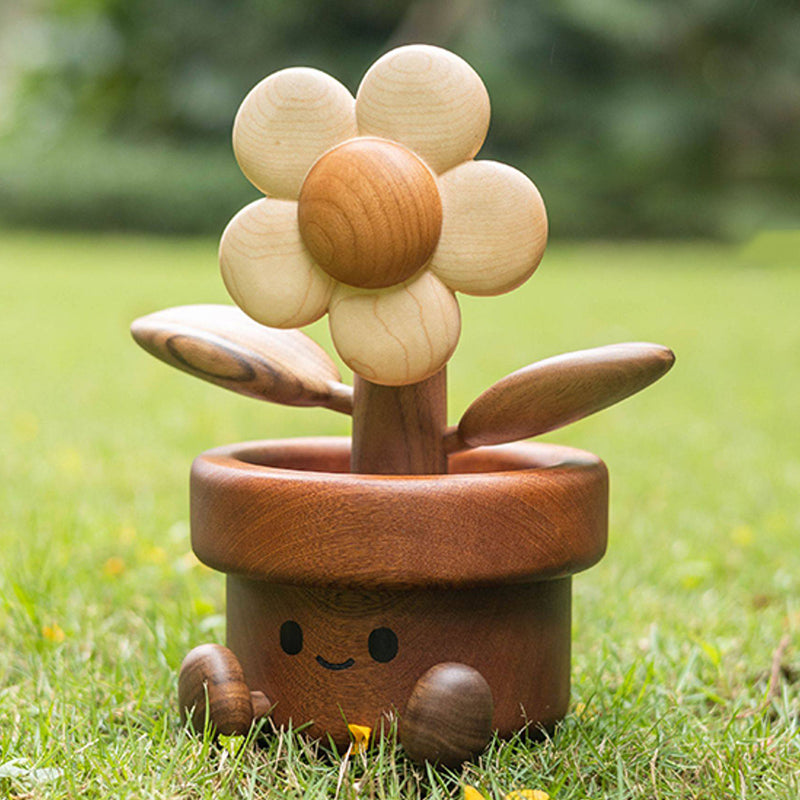 Contemporary Creative Cherry Wood Black Walnut Wood Maple Wood Palisander Sunflower-shaped Table Decor For Living Room &amp; Bedroom