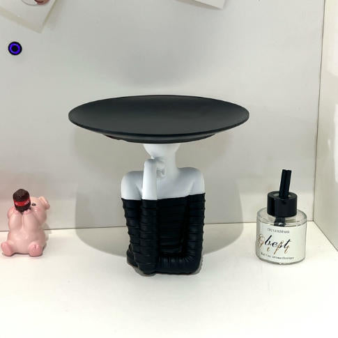 Modern Art Deco Resin Round Woman-shaped Desktop Storage Shelf For Living Room &amp; Entryway