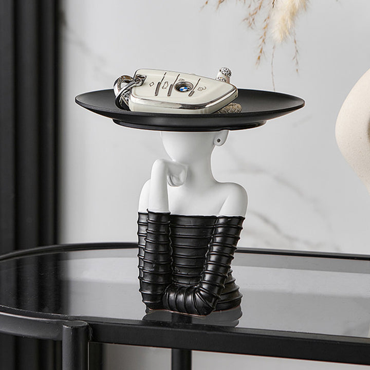 Modern Art Deco Resin Round Woman-shaped Desktop Storage Shelf For Living Room &amp; Entryway