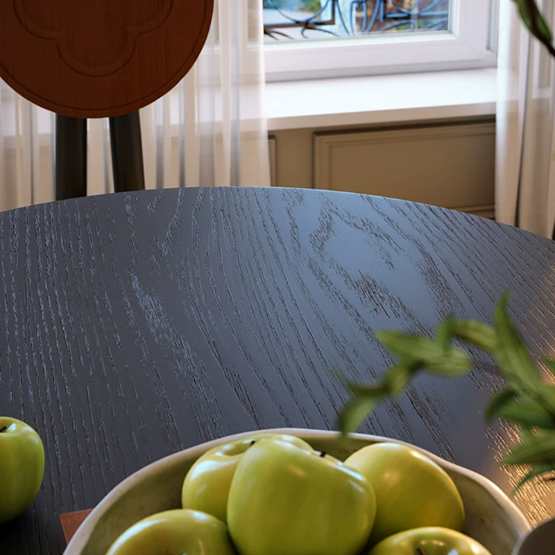 Premium-Esstisch aus Eschenholz für kleine Räume – französischer ovaler Tisch mit dicker Massivholzplatte, abgerundeten stoßsicheren Ecken, langlebig für 6 Sitzplätze 
