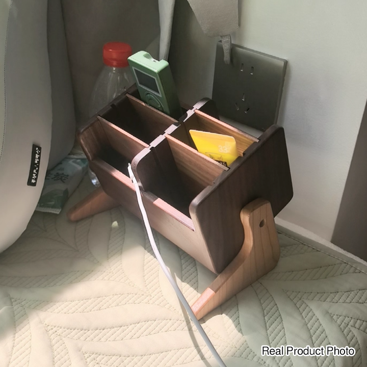 Zeitgemäßes rechteckiges, verstellbares Desktop-Aufbewahrungsregal aus schwarzem Walnussholz mit 6 Fächern für Schlafzimmer &amp; Wohnzimmer 