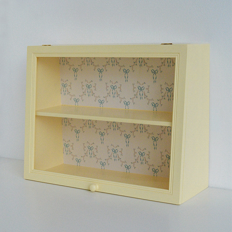 Estantería de almacenamiento de escritorio rectangular contemporánea y creativa de madera de pino y acrílico de 2 niveles para sala de estar y dormitorio 