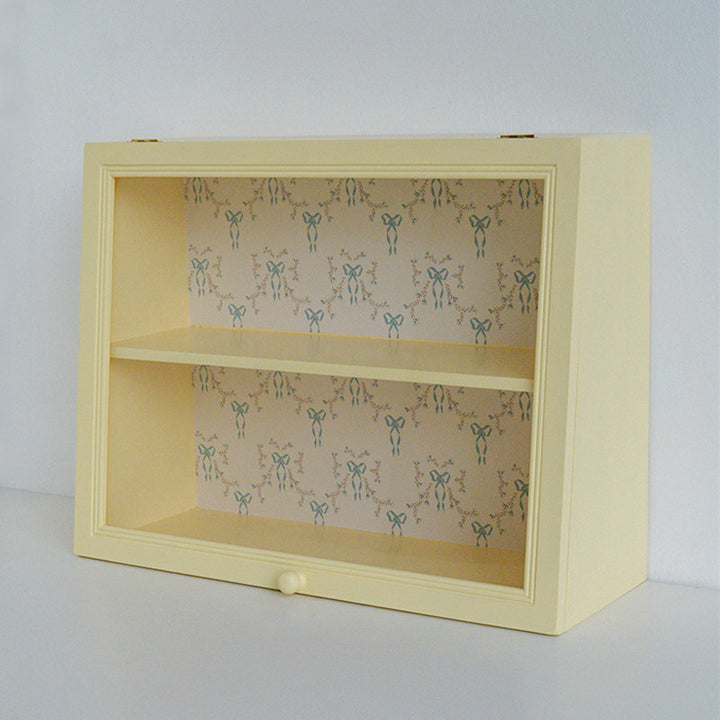 Estantería de almacenamiento de escritorio rectangular contemporánea y creativa de madera de pino y acrílico de 2 niveles para sala de estar y dormitorio 
