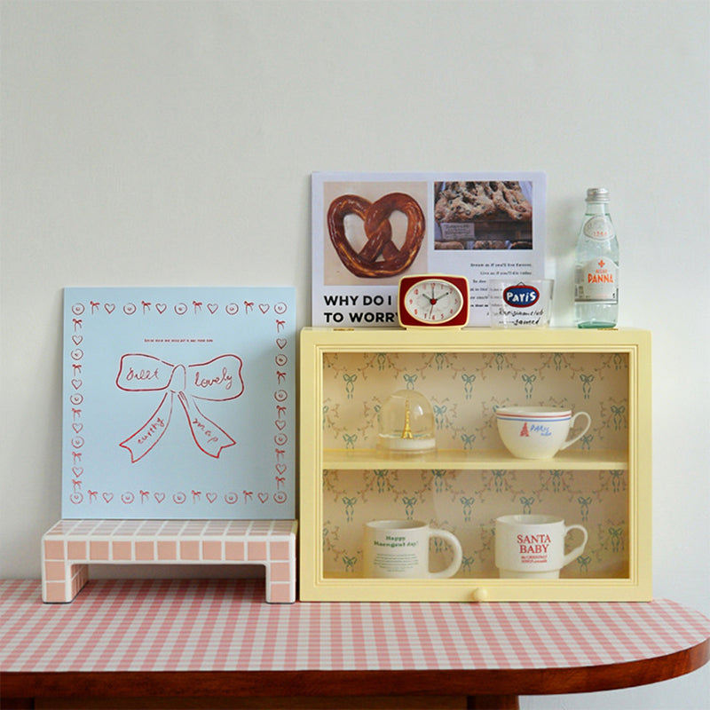 Estantería de almacenamiento de escritorio rectangular contemporánea y creativa de madera de pino y acrílico de 2 niveles para sala de estar y dormitorio 