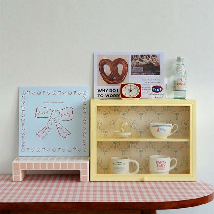 Estantería de almacenamiento de escritorio rectangular contemporánea y creativa de madera de pino y acrílico de 2 niveles para sala de estar y dormitorio 