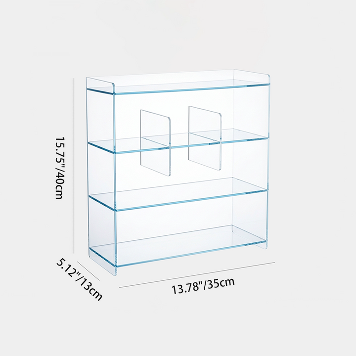 Moderner minimalistischer rechteckiger Desktop-Aufbewahrungsregal aus Acryl mit 4 Ebenen für Wohnzimmer &amp; Schlafzimmer 