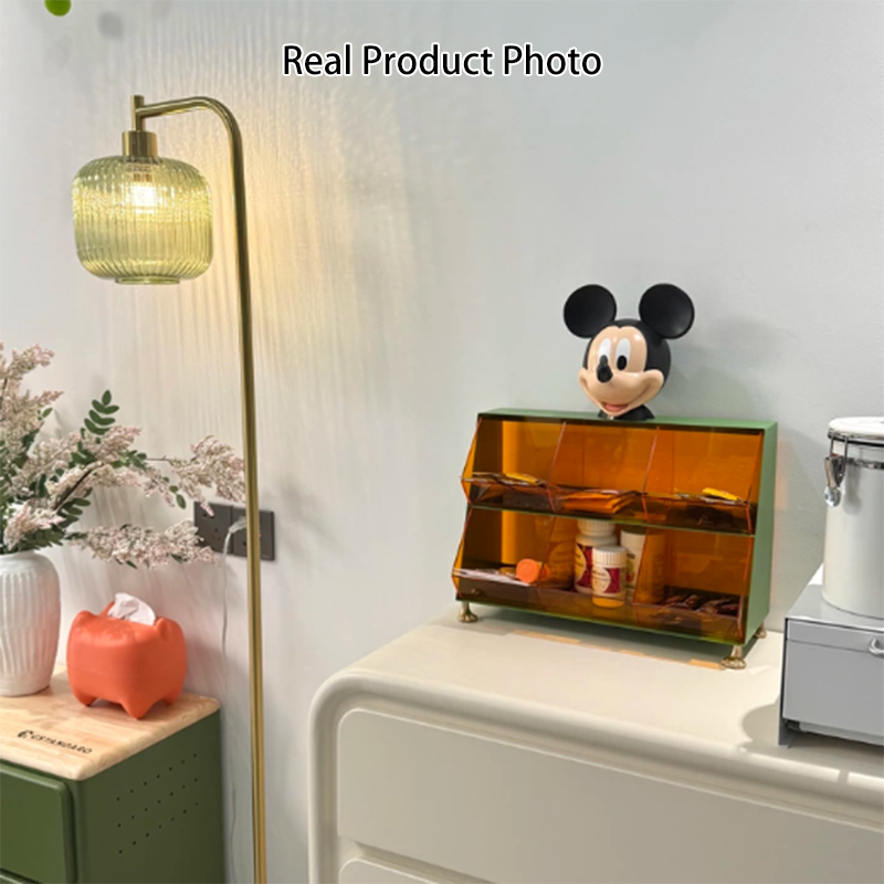 Contemporary Nordic Iron Acrylic Plastic Desktop Storage Shelf 6-Cabinet For Living Room &amp; Entryway