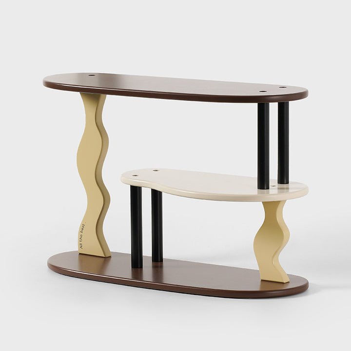 Contemporary Nordic MDF Acrylic Desktop Storage Shelf 3-Tier For Living Room &amp; Entryway