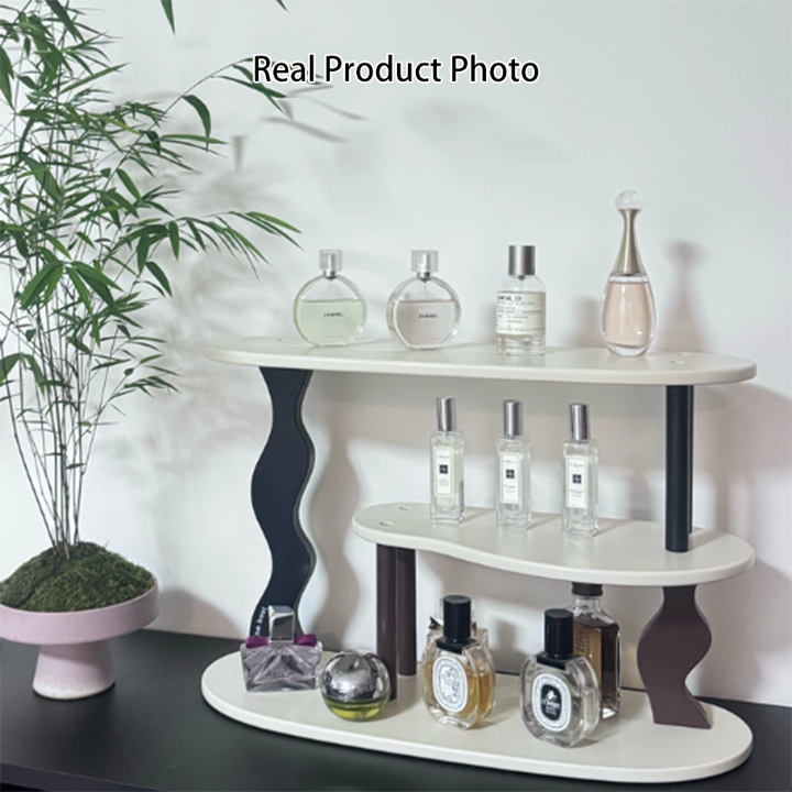 Contemporary Nordic MDF Acrylic Desktop Storage Shelf 3-Tier For Living Room &amp; Entryway