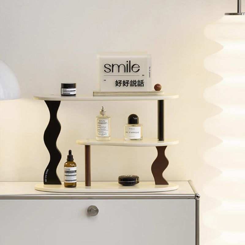 Contemporary Nordic MDF Acrylic Desktop Storage Shelf 3-Tier For Living Room &amp; Entryway