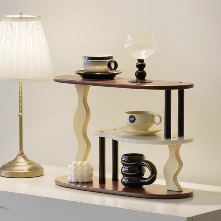 Contemporary Nordic MDF Acrylic Desktop Storage Shelf 3-Tier For Living Room &amp; Entryway