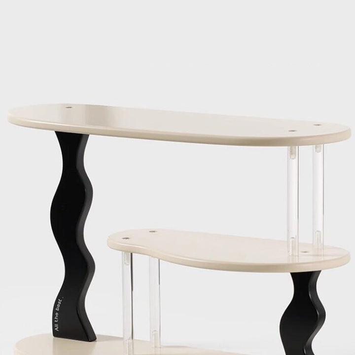 Contemporary Nordic MDF Acrylic Desktop Storage Shelf 3-Tier For Living Room &amp; Entryway