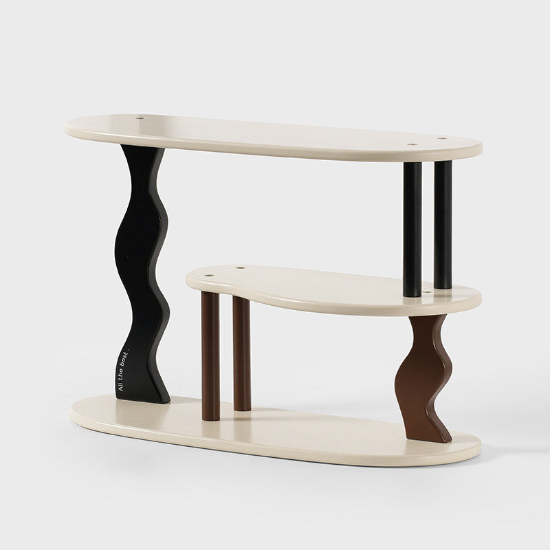 Contemporary Nordic MDF Acrylic Desktop Storage Shelf 3-Tier For Living Room &amp; Entryway