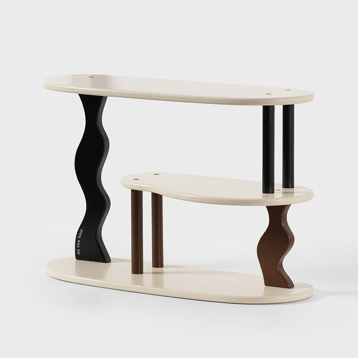 Contemporary Nordic MDF Acrylic Desktop Storage Shelf 3-Tier For Living Room &amp; Entryway