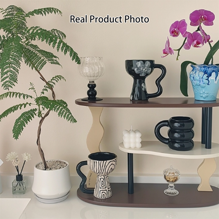 Contemporary Nordic MDF Acrylic Desktop Storage Shelf 3-Tier For Living Room &amp; Entryway