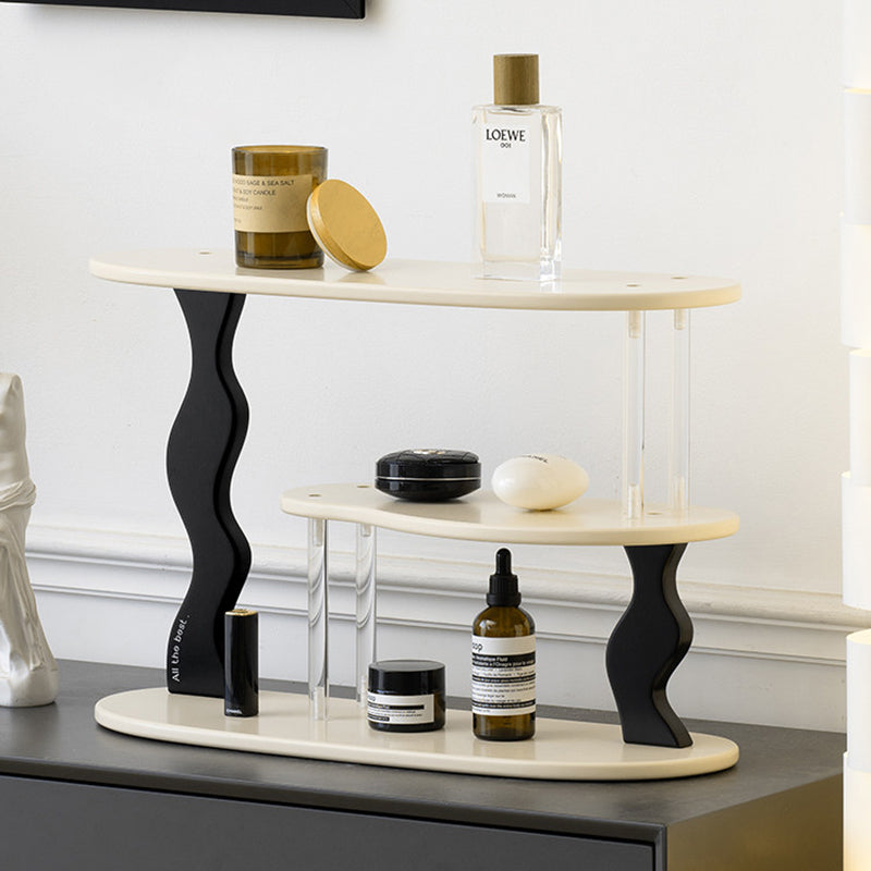 Contemporary Nordic MDF Acrylic Desktop Storage Shelf 3-Tier For Living Room &amp; Entryway