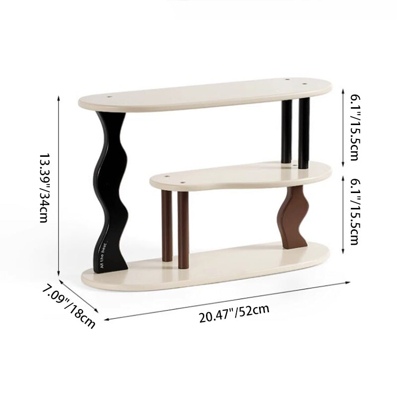 Contemporary Nordic MDF Acrylic Desktop Storage Shelf 3-Tier For Living Room &amp; Entryway