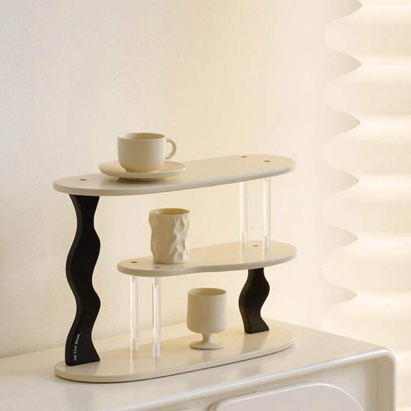 Contemporary Nordic MDF Acrylic Desktop Storage Shelf 3-Tier For Living Room &amp; Entryway