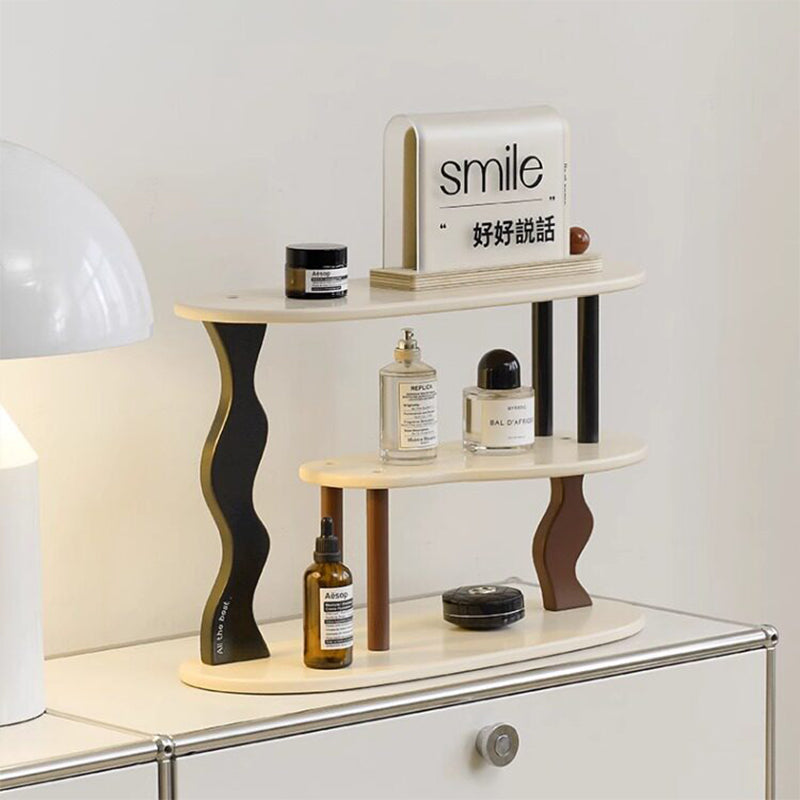 Contemporary Nordic MDF Acrylic Desktop Storage Shelf 3-Tier For Living Room &amp; Entryway