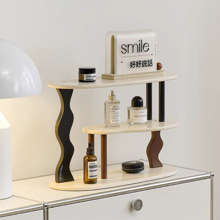 Contemporary Nordic MDF Acrylic Desktop Storage Shelf 3-Tier For Living Room &amp; Entryway