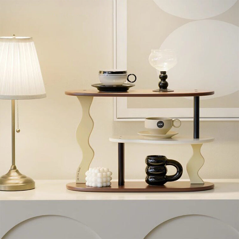 Contemporary Nordic MDF Acrylic Desktop Storage Shelf 3-Tier For Living Room &amp; Entryway